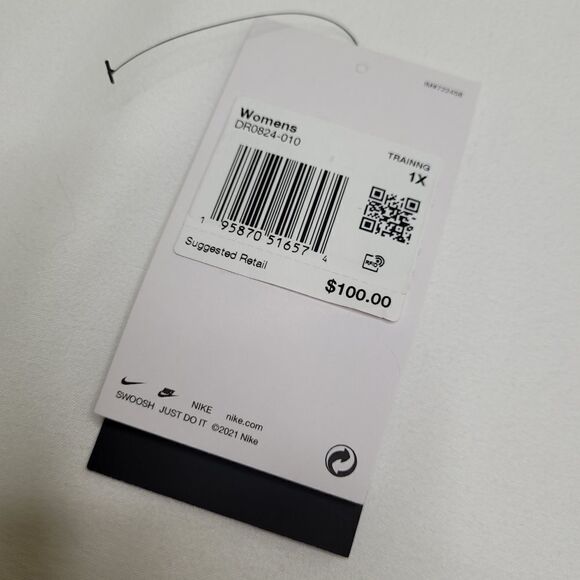 $100 NEW 1X NIKE YOGA LUXE BLACK NUDE TAN FEMININE CURVE SOFT LEGGINGS NWT - Picture 2 of 9